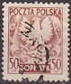 Poland - 1950 - Coat Of Arms - 50 GR - Brown - Polonia, Coats Of Arms - Scott J121 - Coats of Arms Eagle - 0